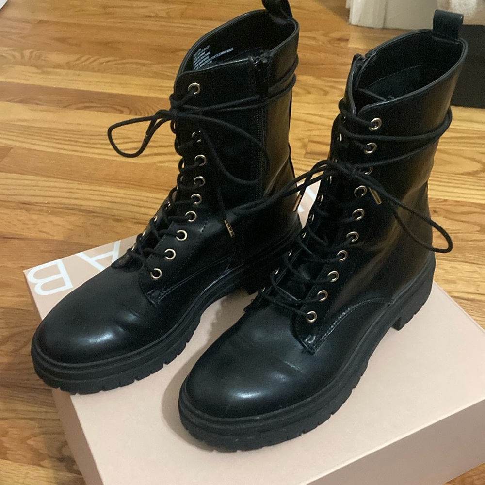 Black combat boots